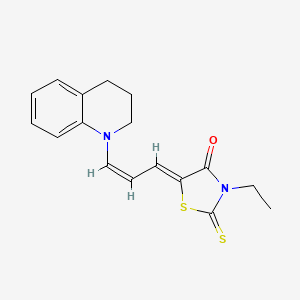molecular formula C17H18N2OS2 B5117006 5-[3-(3,4-dihydro-1(2H)-quinolinyl)-2-propen-1-ylidene]-3-ethyl-2-thioxo-1,3-thiazolidin-4-one 
