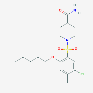 1-[(5-Chloro-4-methyl-2-pentyloxyphenyl)sulfonyl]piperidine-4-carboxamide