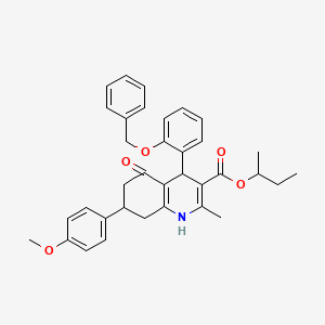 molecular formula C35H37NO5 B5117019 sec-butyl 4-[2-(benzyloxy)phenyl]-7-(4-methoxyphenyl)-2-methyl-5-oxo-1,4,5,6,7,8-hexahydro-3-quinolinecarboxylate 