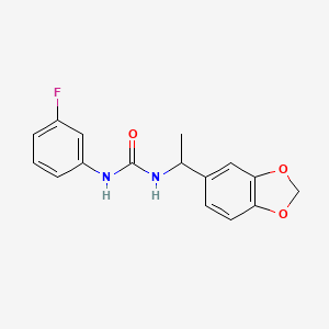 molecular formula C16H15FN2O3 B5117045 N-[1-(1,3-benzodioxol-5-yl)ethyl]-N'-(3-fluorophenyl)urea 
