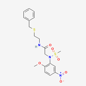 molecular formula C19H23N3O6S2 B5117059 N~1~-[2-(benzylthio)ethyl]-N~2~-(2-methoxy-5-nitrophenyl)-N~2~-(methylsulfonyl)glycinamide 