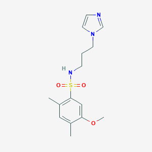 N-[3-(1H-imidazol-1-yl)propyl]-5-methoxy-2,4-dimethylbenzene-1-sulfonamide