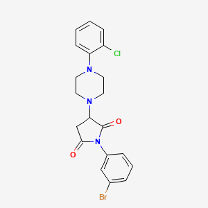molecular formula C20H19BrClN3O2 B5117069 1-(3-bromophenyl)-3-[4-(2-chlorophenyl)-1-piperazinyl]-2,5-pyrrolidinedione 