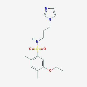 molecular formula C16H23N3O3S B511707 5-ethoxy-N-[3-(1H-imidazol-1-yl)propyl]-2,4-dimethylbenzene-1-sulfonamide CAS No. 914236-88-7