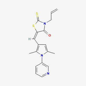 molecular formula C18H17N3OS2 B5117119 3-allyl-5-{[2,5-dimethyl-1-(3-pyridinyl)-1H-pyrrol-3-yl]methylene}-2-thioxo-1,3-thiazolidin-4-one 