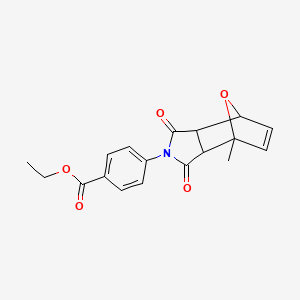 molecular formula C18H17NO5 B5117132 ethyl 4-(1-methyl-3,5-dioxo-10-oxa-4-azatricyclo[5.2.1.0~2,6~]dec-8-en-4-yl)benzoate 