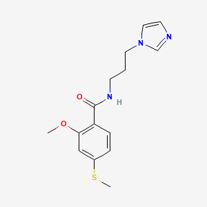 molecular formula C15H19N3O2S B5117157 N-[3-(1H-imidazol-1-yl)propyl]-2-methoxy-4-(methylthio)benzamide 