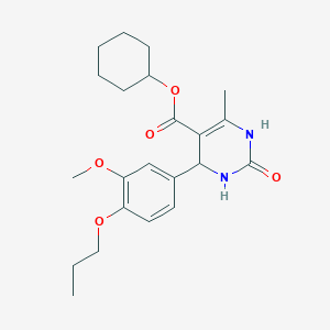 molecular formula C22H30N2O5 B5117164 cyclohexyl 4-(3-methoxy-4-propoxyphenyl)-6-methyl-2-oxo-1,2,3,4-tetrahydro-5-pyrimidinecarboxylate 