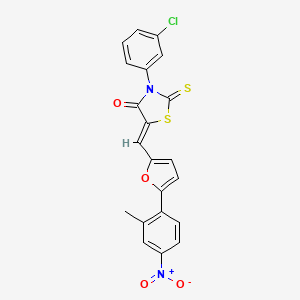 3-(3-chlorophenyl)-5-{[5-(2-methyl-4-nitrophenyl)-2-furyl]methylene}-2-thioxo-1,3-thiazolidin-4-one
