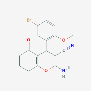 molecular formula C17H15BrN2O3 B5117205 2-amino-4-(5-bromo-2-methoxyphenyl)-5-oxo-5,6,7,8-tetrahydro-4H-chromene-3-carbonitrile 