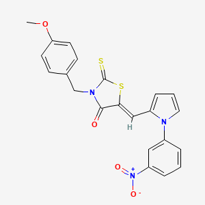molecular formula C22H17N3O4S2 B5117210 3-(4-methoxybenzyl)-5-{[1-(3-nitrophenyl)-1H-pyrrol-2-yl]methylene}-2-thioxo-1,3-thiazolidin-4-one 