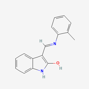 molecular formula C16H14N2O B5117217 3-{[(2-methylphenyl)amino]methylene}-1,3-dihydro-2H-indol-2-one 