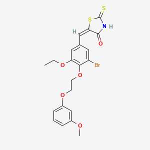 molecular formula C21H20BrNO5S2 B5117222 5-{3-bromo-5-ethoxy-4-[2-(3-methoxyphenoxy)ethoxy]benzylidene}-2-thioxo-1,3-thiazolidin-4-one 