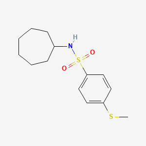 molecular formula C14H21NO2S2 B5117252 N-cycloheptyl-4-(methylthio)benzenesulfonamide 
