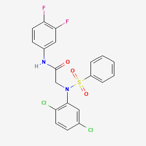 molecular formula C20H14Cl2F2N2O3S B5117256 N~2~-(2,5-dichlorophenyl)-N~1~-(3,4-difluorophenyl)-N~2~-(phenylsulfonyl)glycinamide 