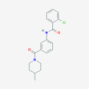 molecular formula C20H21ClN2O2 B5117264 2-chloro-N-{3-[(4-methyl-1-piperidinyl)carbonyl]phenyl}benzamide 