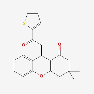 molecular formula C21H20O3S B5117299 3,3-dimethyl-9-[2-oxo-2-(2-thienyl)ethyl]-2,3,4,9-tetrahydro-1H-xanthen-1-one 