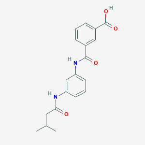 molecular formula C19H20N2O4 B5117313 3-[({3-[(3-methylbutanoyl)amino]phenyl}amino)carbonyl]benzoic acid 