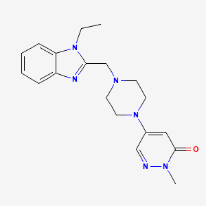molecular formula C19H24N6O B5117345 5-{4-[(1-ethyl-1H-benzimidazol-2-yl)methyl]-1-piperazinyl}-2-methyl-3(2H)-pyridazinone 