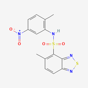 molecular formula C14H12N4O4S2 B5117357 5-methyl-N-(2-methyl-5-nitrophenyl)-2,1,3-benzothiadiazole-4-sulfonamide 