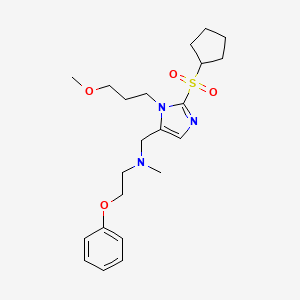 molecular formula C22H33N3O4S B5117362 N-{[2-(cyclopentylsulfonyl)-1-(3-methoxypropyl)-1H-imidazol-5-yl]methyl}-N-methyl-2-phenoxyethanamine 