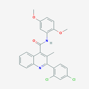molecular formula C25H20Cl2N2O3 B5117364 2-(2,4-dichlorophenyl)-N-(2,5-dimethoxyphenyl)-3-methyl-4-quinolinecarboxamide 