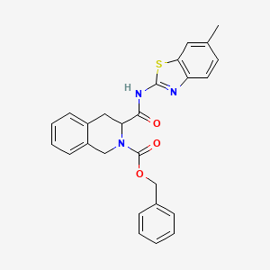 molecular formula C26H23N3O3S B5117375 benzyl 3-{[(6-methyl-1,3-benzothiazol-2-yl)amino]carbonyl}-3,4-dihydro-2(1H)-isoquinolinecarboxylate 
