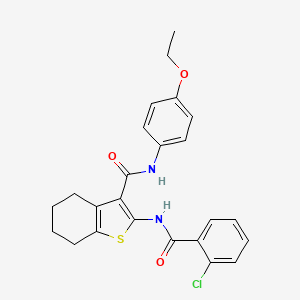 molecular formula C24H23ClN2O3S B5117379 2-[(2-chlorobenzoyl)amino]-N-(4-ethoxyphenyl)-4,5,6,7-tetrahydro-1-benzothiophene-3-carboxamide 