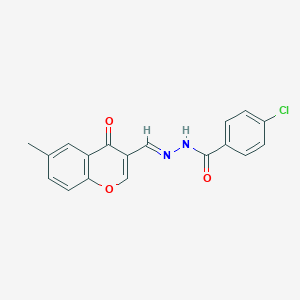 molecular formula C18H13ClN2O3 B5117384 4-chloro-N'-[(6-methyl-4-oxo-4H-chromen-3-yl)methylene]benzohydrazide 