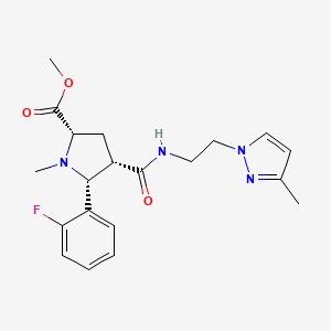 molecular formula C20H25FN4O3 B5117421 methyl (2S*,4S*,5R*)-5-(2-fluorophenyl)-1-methyl-4-({[2-(3-methyl-1H-pyrazol-1-yl)ethyl]amino}carbonyl)-2-pyrrolidinecarboxylate 