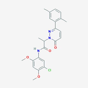 molecular formula C23H24ClN3O4 B5117425 N-(5-chloro-2,4-dimethoxyphenyl)-2-[3-(2,5-dimethylphenyl)-6-oxo-1(6H)-pyridazinyl]propanamide 