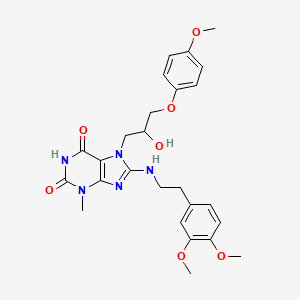 molecular formula C26H31N5O7 B5117429 8-{[2-(3,4-dimethoxyphenyl)ethyl]amino}-7-[2-hydroxy-3-(4-methoxyphenoxy)propyl]-3-methyl-3,7-dihydro-1H-purine-2,6-dione 