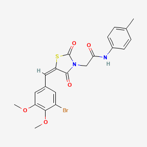 molecular formula C21H19BrN2O5S B5117436 2-[5-(3-bromo-4,5-dimethoxybenzylidene)-2,4-dioxo-1,3-thiazolidin-3-yl]-N-(4-methylphenyl)acetamide 