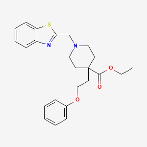molecular formula C24H28N2O3S B5117457 ethyl 1-(1,3-benzothiazol-2-ylmethyl)-4-(2-phenoxyethyl)-4-piperidinecarboxylate 