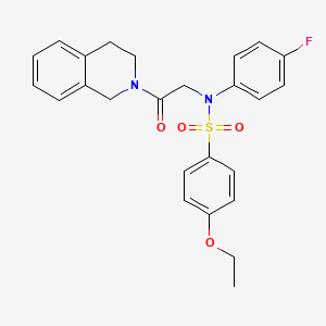 molecular formula C25H25FN2O4S B5117473 N-[2-(3,4-dihydro-2(1H)-isoquinolinyl)-2-oxoethyl]-4-ethoxy-N-(4-fluorophenyl)benzenesulfonamide 