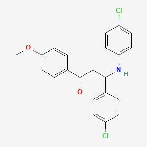 molecular formula C22H19Cl2NO2 B5117480 3-(4-chlorophenyl)-3-[(4-chlorophenyl)amino]-1-(4-methoxyphenyl)-1-propanone 