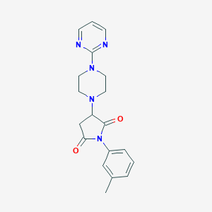 molecular formula C19H21N5O2 B511750 1-(3-Methylphenyl)-3-[4-(2-pyrimidinyl)-1-piperazinyl]-2,5-pyrrolidinedione CAS No. 299408-46-1