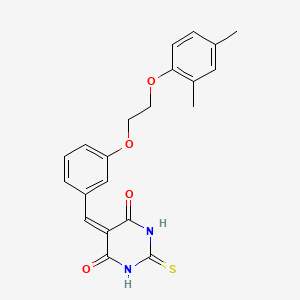 molecular formula C21H20N2O4S B5117527 5-{3-[2-(2,4-dimethylphenoxy)ethoxy]benzylidene}-2-thioxodihydro-4,6(1H,5H)-pyrimidinedione 