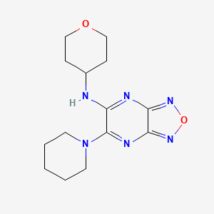 molecular formula C14H20N6O2 B5117541 6-(1-piperidinyl)-N-(tetrahydro-2H-pyran-4-yl)[1,2,5]oxadiazolo[3,4-b]pyrazin-5-amine 