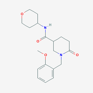 molecular formula C19H26N2O4 B5117558 1-(2-methoxybenzyl)-6-oxo-N-(tetrahydro-2H-pyran-4-yl)-3-piperidinecarboxamide 