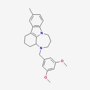 molecular formula C25H30N2O2 B5117563 4-(3,5-dimethoxybenzyl)-11-methyl-1,2,3,3a,4,5,6,7-octahydro[1,4]diazepino[3,2,1-jk]carbazole 