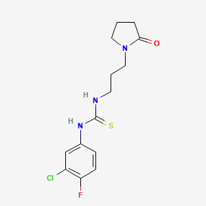 molecular formula C14H17ClFN3OS B5117580 N-(3-chloro-4-fluorophenyl)-N'-[3-(2-oxo-1-pyrrolidinyl)propyl]thiourea 