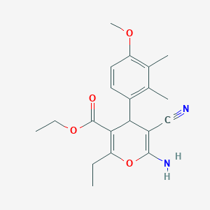 molecular formula C20H24N2O4 B5117617 ethyl 6-amino-5-cyano-2-ethyl-4-(4-methoxy-2,3-dimethylphenyl)-4H-pyran-3-carboxylate 