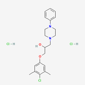 molecular formula C21H29Cl3N2O2 B5117625 1-(4-chloro-3,5-dimethylphenoxy)-3-(4-phenyl-1-piperazinyl)-2-propanol dihydrochloride 