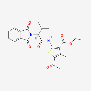 molecular formula C23H24N2O6S B5117631 ethyl 5-acetyl-2-{[2-(1,3-dioxo-1,3-dihydro-2H-isoindol-2-yl)-3-methylbutanoyl]amino}-4-methyl-3-thiophenecarboxylate 