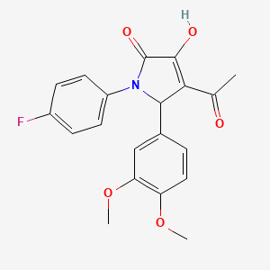 molecular formula C20H18FNO5 B5117633 4-acetyl-5-(3,4-dimethoxyphenyl)-1-(4-fluorophenyl)-3-hydroxy-1,5-dihydro-2H-pyrrol-2-one CAS No. 6226-03-5