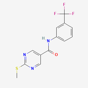 molecular formula C13H10F3N3OS B5117645 2-(methylthio)-N-[3-(trifluoromethyl)phenyl]-5-pyrimidinecarboxamide 