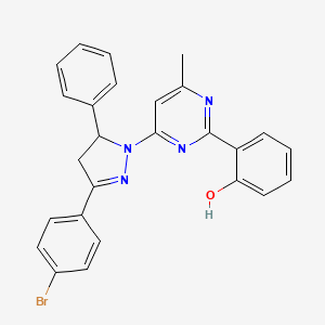 2-{4-[3-(4-bromophenyl)-5-phenyl-4,5-dihydro-1H-pyrazol-1-yl]-6-methyl-2-pyrimidinyl}phenol