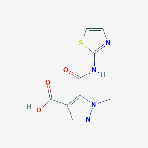 molecular formula C9H8N4O3S B5117675 1-methyl-5-[(1,3-thiazol-2-ylamino)carbonyl]-1H-pyrazole-4-carboxylic acid 
