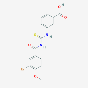 3-({[(3-bromo-4-methoxybenzoyl)amino]carbonothioyl}amino)benzoic acid